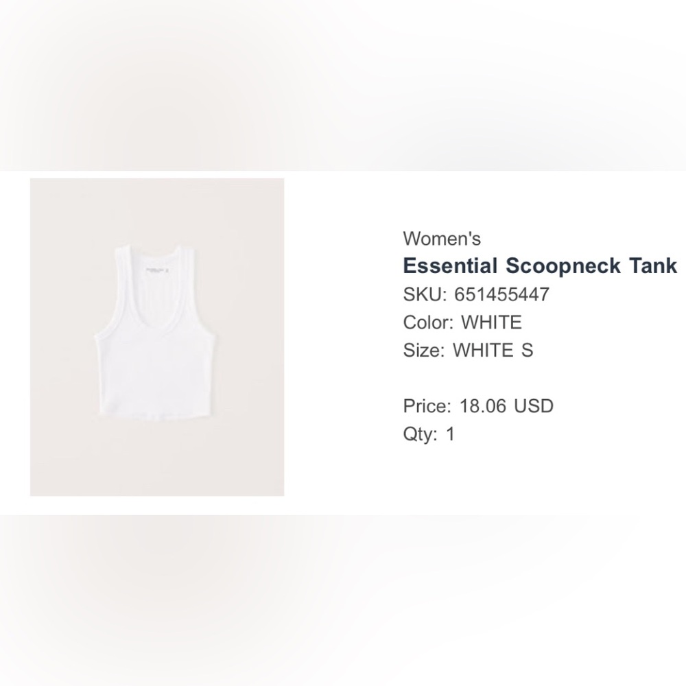 Abercrombie & Fitch White Ribbed Tank Top